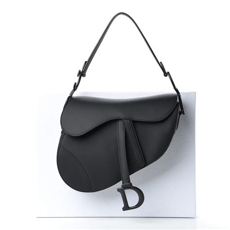 dior matte black saddle bag|christian dior saddle bag black.